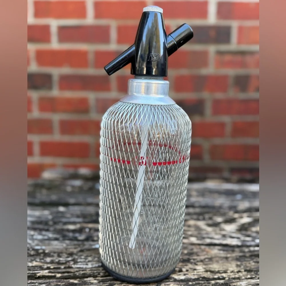 Vintage 1960’s ISI Classic Heimsyphon Soda Seltzer Siphon with Mesh Cover M8